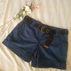 Blue Belted Shorts